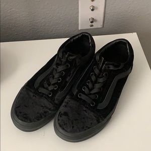 Black velvet vans